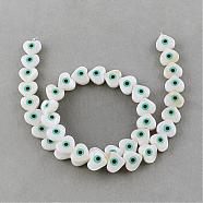 Natural Sea Shell Beads Strands, Heart, Creamy White, 10~11x10~11x5~6mm, Hole: 0.8~0.9mm, about 40pcs/strand, 14.3 inch(SSHEL-Q296-35)