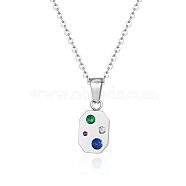 Elegant Stainless Steel Square Necklace with Sparkling Diamond for Women.(YB1212-2)