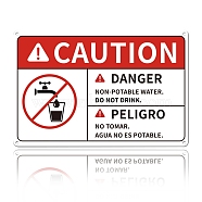 UV Protected & Waterproof Aluminum Warning Signs, CAUTION DANGER NON POTABLE WATER NO NOT DRINK, PELIGRO NO TOMAR AGUA NO ES POTABLE, Red, 20x30x0.9cm(AJEW-WH0111-K14)