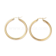Ring 304 Stainless Steel Hoop Earrings for Women Men, Golden, 9 Gauge, 35x3mm, Pin: 0.6mm(EJEW-B049-01D-G)