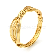 Brass Copper Wire Wrap Finger Rings, Light Gold, Inner Diameter: 18mm(RJEW-TA00082)
