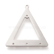 304 Stainless Steel Chandelier Components Links, Polishing, Triangle, Stainless Steel Color, 31.5x29x1mm, Hole: 1.4mm and 1.2mm(STAS-P245-41J)