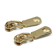 #5 Alloy Zipper Puller, for Garment Bag Accessories, Rectangle, Light Gold, 4.6x1.2cm(PW-WG75343-07)