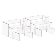 Acrylic Risers Display, U-Shape Jewelry Display Holder, for Jewelry Display Store Fixture Table Decorations, Clear, 12.5x10x5.3cm, 16x10x7.9cm, 20x10x10.2cm, 6pcs/set(ODIS-PH0001-11)