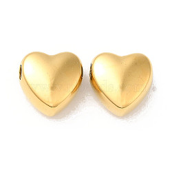 Manual Polishing 304 Stainless Steel Beads, Heart, Real 18K Gold Plated, 10.5x11x6.5mm, Hole: 2.5mm(STAS-P335-39G)