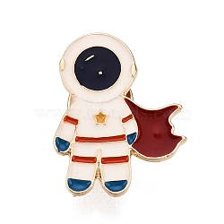 Spaceman Enamel Pins, Alloy Brooches for Backpack Clothes, Golden, 28x22mm(JEWB-N001-19D-G)