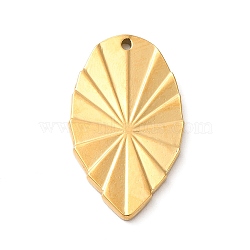 Ion Plating(IP) 304 Stainless Steel Pendants, Leaf Charm, Golden, 30x18x2mm, Hole: 1.4mm(STAS-M312-04G)