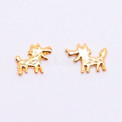 Alloy Cabochons, UV Resin Filling Materilal, Cadmium Free & Lead Free, Dog, Golden, 7x8.5x1mm(PALLOY-TAC0012-34G-RS)