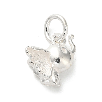 925 Sterling Silver Pendants, Elephant Charms, with 925 Jump Rings and 925 Stamp, Silver, 15.5x9.5x5.5mm, Hole: 3.5mm