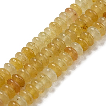 Natural Yellow Aventurine Beads Strands, Rondelle, 4~4.5x2~2.5mm, Hole: 1.2mm, about 155~163pcs/strand, 15.24''~15.31''(38.7~38.9cm)