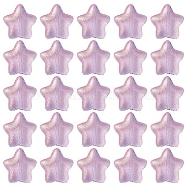 Lilac Star Glass Beads