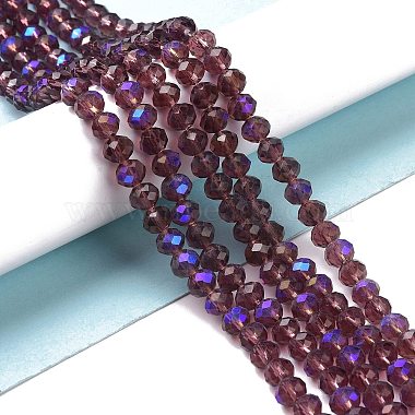 Chapelets de perles en verre galvanoplastique(EGLA-A034-T8mm-L14)-4
