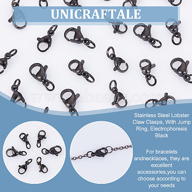 Unicraftale 30 Stück 3 Stile 304 Karabinerhaken aus Edelstahl(STAS-UN0050-14)-5