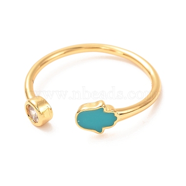 Hamsa Hand /Hand of Miriam Golden Cuff Rings for Women(KK-G404-14)-2