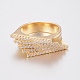 Brass Micro Pave Cubic Zirconia Finger Rings(RJEW-H122-13G)-1