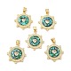 Rack Plating Brass Micro Pave Cubic Zirconia with Synthetic Opal Pendants(KK-D088-35G)-1