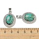 Natural African Turquoise(Jasper) Oval Pendants(G-B079-02P-01)-3