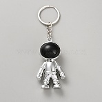Plastic Keychain, Spaceman, Silver, 10.5cm(KEYC-WH0029-97E)