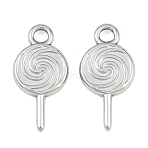 304 Stainless Steel Pendants, Lollipop Charms, Stainless Steel Color, 18x9x2mm, Hole: 2.3mm(SA-CBA1839-04P)