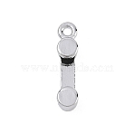 Alloy Tube Bails, Slider Charm, Slider End Caps, Platinum, 17x4x4.5mm, Hole: 1.4mm, Inner Diameter: 10mm(FIND-B065-02P-02)