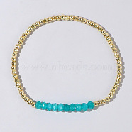 Colorful Mixed Brass Synthetic Gemstone Bead Copper Bracelet Women's Fashion Jewelry Wholesale(RJ2833-4)