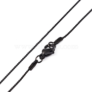 304 Stainless Steel Serpentine Chain Necklace for Men Women, Electrophoresis Black, 17.72 inch(45cm)(NJEW-G076-01B-EB)