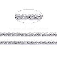 304 Stainless Steel Serpentine Chains, Soldered, with Spool, Stainless Steel Color,0.8x0.3mm, about 32.8 Feet(10m)/roll(CHS-F011-12A-P)