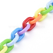 Handmade Acrylic Cable Chains, Oval, Colorful, Links: 19x14x4mm, about 39.37 inch(1m)/strand(AJEW-JB00538)