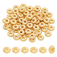 100Pcs Alloy Spacer Beads, Cadmium Free & Lead Free, Flower Disc, Real 18K Gold Plated, 8x2.5mm, Hole: 2mm(PALLOY-BC0001-11)