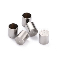 304 Stainless Steel Cord Ends, End Caps, Column, Stainless Steel Color, 5x4.5mm, Inner Diameter: 4mm(X-STAS-H153-09P)