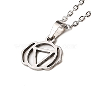 Stainless Steel Pendants Necklaces, Triangle, 11.81 inch(30cm), Pendant: 23x13mm(NJEW-K267-01H-P)