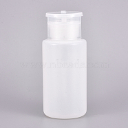 Empty Plastic Press Pump Bottle, Nail Polish Remover Clean Liquid Water Storage Bottle, with Flip Top Cap, White, 12.5cm, Capacity: 180ml(MRMJ-WH0056-95C)