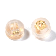 316 Surgical Stainless Steel Ear Nuts, with TPE Plastic  Findings, Earring Backs, Half Round/Dome, Real 18k Gold Plated, 4.5x5mm(KY-H004-01G)