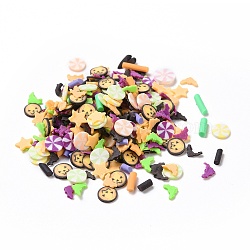 Handmade Polymer Clay Cabochons, Mixed Shapes, Mixed Color, 5x5~7x0.8~2mm, about 13333pcs/1000g(CLAY-A002-10)