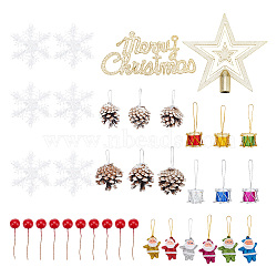 BENECREAT 7 Styles Merry Christmas Plastic Pendants Decoration Set, for Christmas Tree Hanging Decorations, Mixed Shapes, Mixed Color, 72~176x112~191x1.5~22mm(HJEW-BC0001-45)