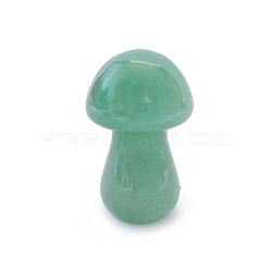 Natural Green Aventurine Healing Mushroom Figurines, Reiki Energy Stone Display Decorations, 35mm(PW-WG61562-19)