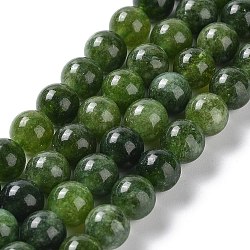 Dyed Natural Malaysia Jade Beads Strands, Round, Green, 8mm, Hole: 1.2mm, about 23pcs/strand, 7.28 inch(18.5cm)(G-G021-02B-13)