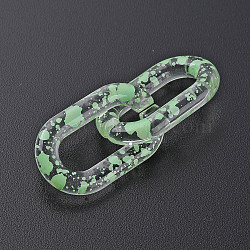 Transparent Acrylic Linking Rings, Quick Link Connectors, for Cable Chains Making, Oval, Pale Green, 27x16.5x4mm, Inner Diameter: 7.5x18mm(OACR-N009-013B-17)