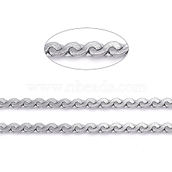 Tarnish Resistant 304 Stainless Steel Serpentine Chains, Soldered, with Spool, Stainless Steel Color,0.8x0.3mm, about 32.8 Feet(10m)/roll(CHS-F011-12A-P)