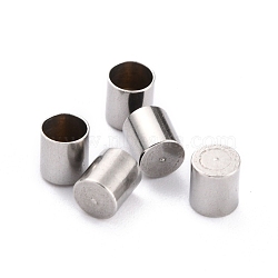 304 Stainless Steel Cord Ends, End Caps, Column, Stainless Steel Color, 5x4.5mm, Inner Diameter: 4mm(X-STAS-H153-09P)