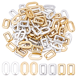 120Pcs 4 Style CCB Plastic Linking Rings, Quick Link Connectors, For Jewelry Chains Making, Rectangle & Oval, Platinum & Golden, 30~36.5x20~20.5x3.5~5.5mm, 30pcs/style(CCB-FH0001-09)