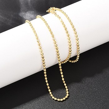 2MM Brass Ball Chain Necklaces for Men Women, Real 18K Gold Plated, 17.76 inch(45.1cm)