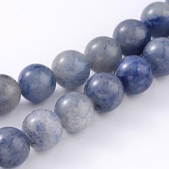 Natural Blue Aventurine Round Bead Strands, 6mm, Hole: 0.8mm, about 62pcs/strand, 15.5 inch