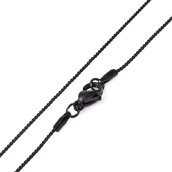 304 Stainless Steel Serpentine Chain Necklace for Men Women, Electrophoresis Black, 17.72 inch(45cm)