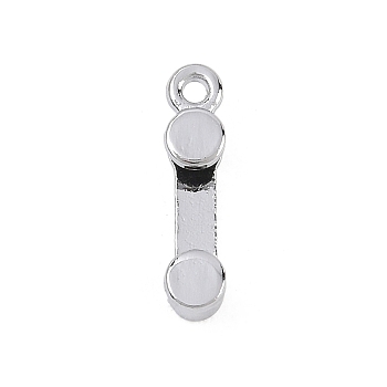 Alloy Tube Bails, Slider Charm, Slider End Caps, Platinum, 17x4x4.5mm, Hole: 1.4mm, Inner Diameter: 10mm