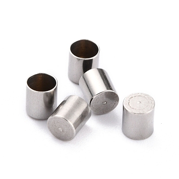 304 Stainless Steel Cord Ends, End Caps, Column, Stainless Steel Color, 5x4.5mm, Inner Diameter: 4mm
