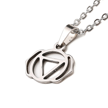 Stainless Steel Pendants Necklaces, Triangle, 11.81 inch(30cm), Pendant: 23x13mm