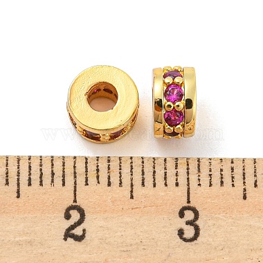 Rack Plating Brass Micro Pave Cubic Zirconia Beads(KK-A196-04G)-3