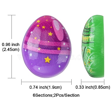 12Pcs 6 Colors Easter Cartoon Opaque Resin Cabochons(RESI-FS0001-56)-4