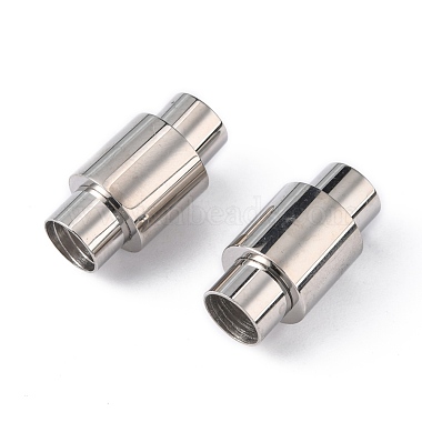 Smooth 304 Stainless Steel Magnetic Clasps with Glue-in Ends(STAS-H048-4)-2